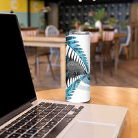 New Zealand Silver Fern Curling Personalised Skinny Tumbler Aotearoa Kiwi Ponga Paua Shell Version LT14 - Polynesian Pride