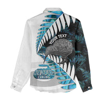 New Zealand Silver Fern Curling Personalised Women Casual Shirt Aotearoa Kiwi Ponga Paua Shell Version LT14 - Polynesian Pride