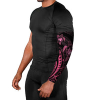 Pink Black Polynesia Floral Sea Turtle Arm Sleeves - Polynesian Pride