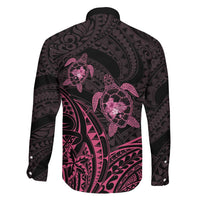 Pink Black Polynesia Floral Sea Turtle Family Matching Mermaid Dress and Hawaiian Shirt LT14 - Polynesian Pride