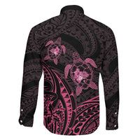 Pink Black Polynesia Floral Sea Turtle Family Matching Puletasi and Hawaiian Shirt - Polynesian Pride