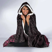 Pink Black Polynesia Floral Sea Turtle Hooded Blanket - Polynesian Pride
