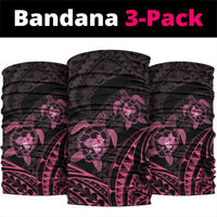 Pink Black Polynesia Floral Sea Turtle Neck Gaiter - Polynesian Pride