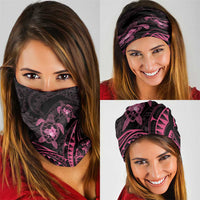 Pink Black Polynesia Floral Sea Turtle Neck Gaiter - Polynesian Pride