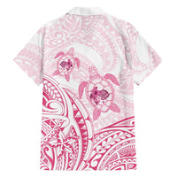 Pink White Polynesia Floral Sea Turtle Family Matching Mermaid Dress and Hawaiian Shirt LT14 - Polynesian Pride