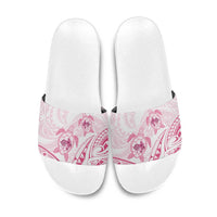 Pink White Polynesia Floral Sea Turtle Slide Sandals - Polynesian Pride