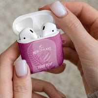 Custom New Zealand Silver Fern Rugby 2025 AirPods Case All Black Aotearoa Maori Pink LT14 - Polynesian Pride