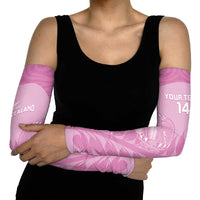Custom New Zealand Silver Fern Rugby 2025 Arm Sleeves All Black Aotearoa Maori Pink LT14 - Polynesian Pride