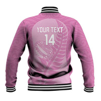 Custom New Zealand Silver Fern Rugby 2025 Baseball Jacket All Black Aotearoa Maori Pink LT14 - Polynesian Pride