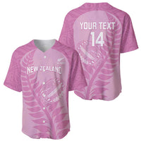 Custom New Zealand Silver Fern Rugby 2025 Baseball Jersey All Black Aotearoa Maori Pink LT14 - Polynesian Pride