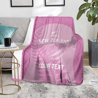 Custom New Zealand Silver Fern Rugby 2025 Blanket All Black Aotearoa Maori Pink LT14 - Polynesian Pride