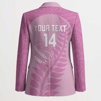 Custom New Zealand Silver Fern Rugby 2025 Blazer All Black Aotearoa Maori Pink LT14 - Polynesian Pride