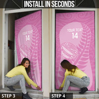 Custom New Zealand Silver Fern Rugby 2025 Door Cover All Black Aotearoa Maori Pink LT14 - Polynesian Pride