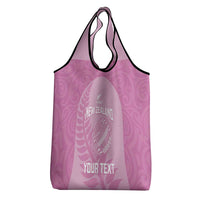 Custom New Zealand Silver Fern Rugby 2025 Grocery Bag All Black Aotearoa Maori Pink LT14 - Polynesian Pride
