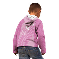Custom New Zealand Silver Fern Rugby 2025 Kid Hoodie All Black Aotearoa Maori Pink LT14 - Polynesian Pride