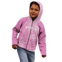 Custom New Zealand Silver Fern Rugby 2025 Kid Hoodie All Black Aotearoa Maori Pink LT14 - Polynesian Pride