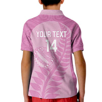 Custom New Zealand Silver Fern Rugby 2025 Kid Polo Shirt All Black Aotearoa Maori Pink LT14 - Polynesian Pride