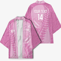 Custom New Zealand Silver Fern Rugby 2025 Kimono All Black Aotearoa Maori Pink LT14 - Polynesian Pride