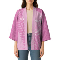 Custom New Zealand Silver Fern Rugby 2025 Kimono All Black Aotearoa Maori Pink LT14 - Polynesian Pride