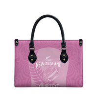 Custom New Zealand Silver Fern Rugby 2025 Leather Bag All Black Aotearoa Maori Pink LT14 - Polynesian Pride