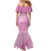 Custom New Zealand Silver Fern Rugby 2025 Mermaid Dress All Black Aotearoa Maori Pink LT14 - Polynesian Pride