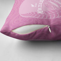 Custom New Zealand Silver Fern Rugby 2025 Pillow Cover All Black Aotearoa Maori Pink LT14 - Polynesian Pride