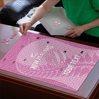 Custom New Zealand Silver Fern Rugby 2025 Puzzle All Black Aotearoa Maori Pink LT14 - Polynesian Pride