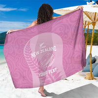 Custom New Zealand Silver Fern Rugby 2025 Sarong All Black Aotearoa Maori Pink LT14 One Size 44 x 66 inches Pink - Polynesian Pride