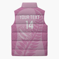 Custom New Zealand Silver Fern Rugby 2025 Sleeveless Puffer Jacket All Black Aotearoa Maori Pink LT14 - Polynesian Pride