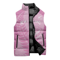 Custom New Zealand Silver Fern Rugby 2025 Sleeveless Puffer Jacket All Black Aotearoa Maori Pink LT14 - Polynesian Pride
