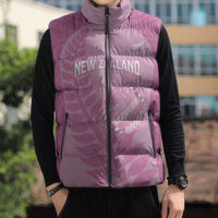 Custom New Zealand Silver Fern Rugby 2025 Sleeveless Puffer Jacket All Black Aotearoa Maori Pink LT14 - Polynesian Pride