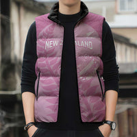 Custom New Zealand Silver Fern Rugby 2025 Sleeveless Puffer Jacket All Black Aotearoa Maori Pink LT14 - Polynesian Pride