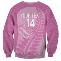 Custom New Zealand Silver Fern Rugby 2025 Sweatshirt All Black Aotearoa Maori Pink LT14 - Polynesian Pride