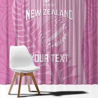 Custom New Zealand Silver Fern Rugby 2025 Window Curtain All Black Aotearoa Maori Pink LT14 - Polynesian Pride