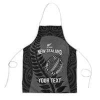 Custom New Zealand Silver Fern Rugby 2025 Apron Go Champions Aotearoa Maori Black LT14 Black - Polynesian Pride