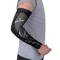 Custom New Zealand Silver Fern Rugby 2025 Arm Sleeves Go Champions Aotearoa Maori Black LT14 - Polynesian Pride