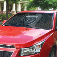 Custom New Zealand Silver Fern Rugby 2025 Auto Sun Shade Go Champions Aotearoa Maori Black LT14 - Polynesian Pride