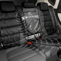 Custom New Zealand Silver Fern Rugby 2025 Back Car Seat Cover Go Champions Aotearoa Maori Black LT14 - Polynesian Pride