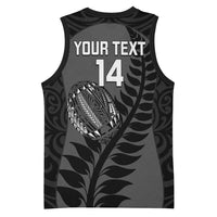 Custom New Zealand Silver Fern Rugby 2025 Basketball Jersey Go Champions Aotearoa Maori Black LT14 - Polynesian Pride