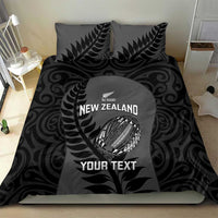 Custom New Zealand Silver Fern Rugby 2025 Bedding Set Go Champions Aotearoa Maori Black LT14 - Polynesian Pride