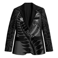 Custom New Zealand Silver Fern Rugby 2025 Blazer Go Champions Aotearoa Maori Black LT14 Unisex Black - Polynesian Pride