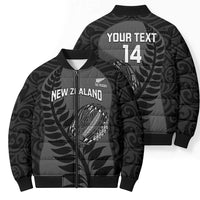 Custom New Zealand Silver Fern Rugby 2025 Bomber Puffer Jacket Go Champions Aotearoa Maori Black LT14 - Polynesian Pride
