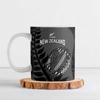 Custom New Zealand Silver Fern Rugby 2025 Ceramic Mug Go Champions Aotearoa Maori Black LT14 Black - Polynesian Pride