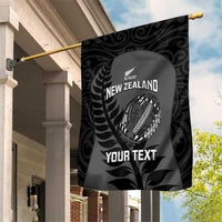 Custom New Zealand Silver Fern Rugby 2025 Garden Flag Go Champions Aotearoa Maori Black LT14 House Flag Black - Polynesian Pride