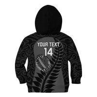 Custom New Zealand Silver Fern Rugby 2025 Kid Hoodie Go Champions Aotearoa Maori Black LT14 - Polynesian Pride