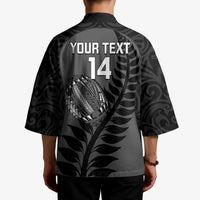 Custom New Zealand Silver Fern Rugby 2025 Kimono Go Champions Aotearoa Maori Black LT14 - Polynesian Pride
