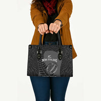 Custom New Zealand Silver Fern Rugby 2025 Leather Bag Go Champions Aotearoa Maori Black LT14 - Polynesian Pride