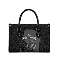 Custom New Zealand Silver Fern Rugby 2025 Leather Bag Go Champions Aotearoa Maori Black LT14 - Polynesian Pride