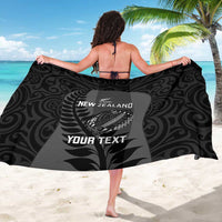 Custom New Zealand Silver Fern Rugby 2025 Sarong Go Champions Aotearoa Maori Black LT14 - Polynesian Pride