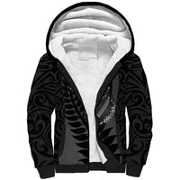 Custom New Zealand Silver Fern Rugby 2025 Sherpa Hoodie Go Champions Aotearoa Maori Black LT14 Unisex Black - Polynesian Pride
